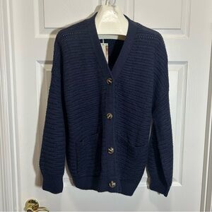 Dokotoo Women's Navy Blue Cardigan Sweater